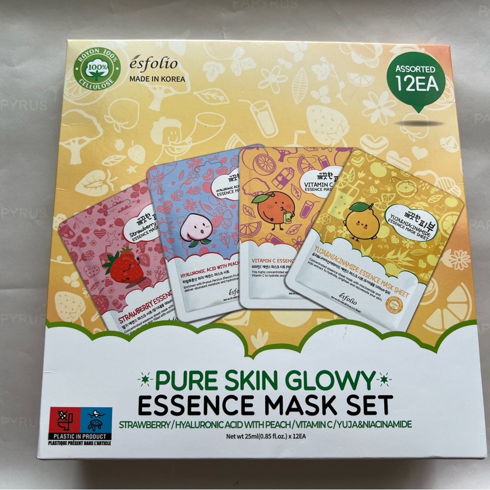 Esfolio Pure Skin Glowy Essence Mask Set - Assorted (12 pack)